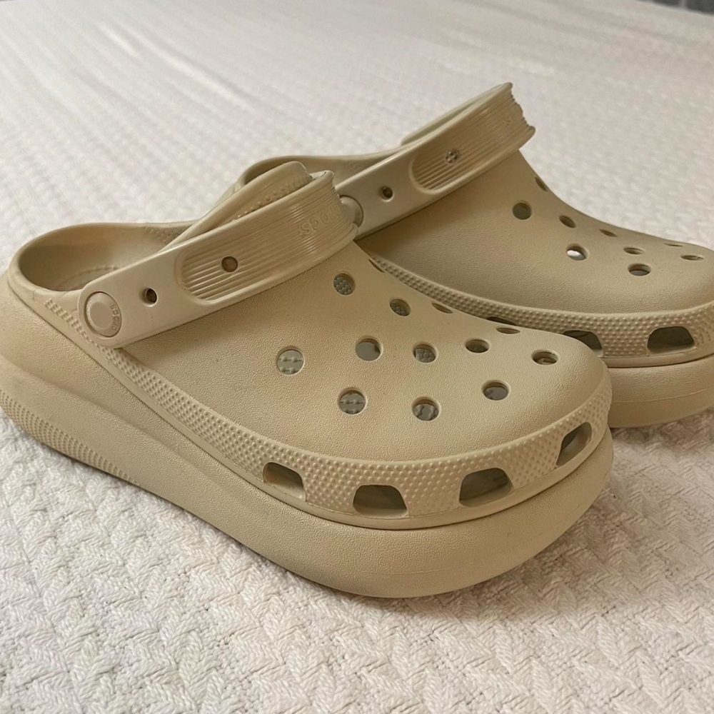 Platform Crocs in Bone